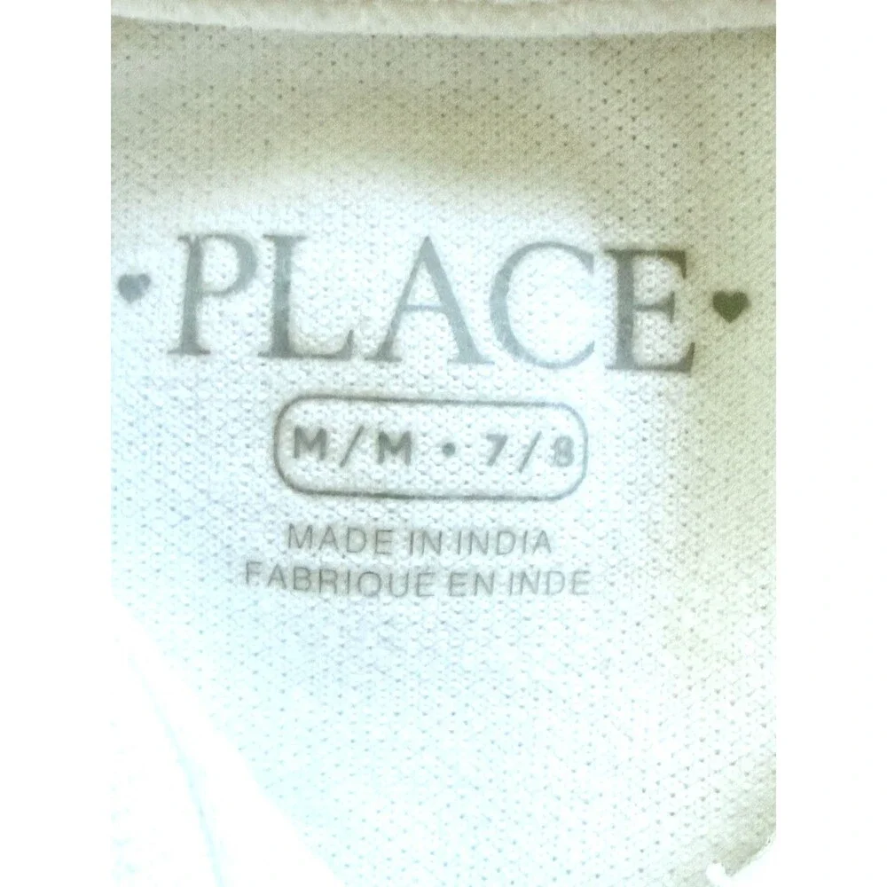 The Children’s Place Girls Medium 7/8 White Short Sleeve Polo Shirt Top Uniform